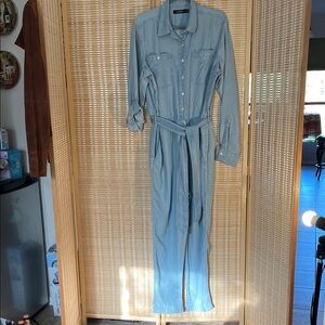 Ralph Lauren Soft Blue Lyocel Chambray Long sleeved Jumpsuit 16